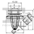 Kép 3/3 - Patent kárpit Skoda Fabia, Octavia zöld 6Y0867260 8x13mm Volvo