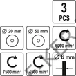 Kép 2/2 - Drótkefe készlet fúrógéphez 3db-os YT-4755 