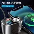 Kép 3/3 - Szivargyújtós voltmérő+2USB  feszültségmérő  digitális USB-C töltő QC3USB