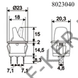Kép 3/3 - Kapcsoló nyeles kerek kék 250V 6A 20mm-es lyukba