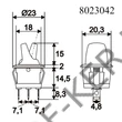 Kép 3/3 - Kapcsoló nyeles kerek zöld 250V 6A 20mm-es lyukba
