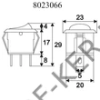 Kép 2/2 - Kapcsoló billenő kerek zöld AKV12 250V 6A visszajelzős 20mm-es lyukba