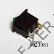 Kép 2/2 - Kapcsoló billenő szögletes kicsi zöld 12V 15A 12X18mm-es lyukba