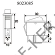 Kép 3/3 - Kapcsoló billenő szögletes piros visszajelzős 31x11mm-es lyukba