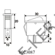 Kép 2/3 - Kapcsoló billenő szögletes zöld visszajelzős 250V 10A 31x11mm-es lyukba