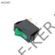 Kép 3/3 - Kapcsoló billenő szögletes zöld visszajelzős 250V 10A 31x11mm-es lyukba