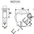Kép 3/3 - Kapcsoló billenő szögletes kék 250V 10A 31x11mm-es lyukba