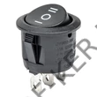 Kép 1/3 - Kapcsoló billenő kerek fekete 3 állású 12V-250V 6A 20mm-es lyukba