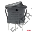 Kép 2/3 - Kapcsoló billenő kerek fekete 3 állású 12V-250V 6A 20mm-es lyukba