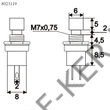 Kép 2/2 - Nyomógomb kerek piros mini 1.5A 250V  záró, nem kapcsoló!