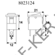 Kép 2/2 - Kapcsoló billenő szögletes kicsi kék visszajelzős 2állású 12V 15a 12X18mm-es lyukba