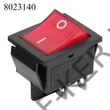 Kép 1/2 - Kapcsoló billenő szögletes  piros 2 állású 2ák STV01 250V 10A 31x22mm 09029PI