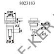 Kép 3/3 - Nyomógomb kerek fémházas, kék gombbal, 13mm 09065KE 250V 2A off-on