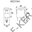Kép 2/2 - Kapcsoló billenő szögletes kicsi 12V 15A piros visszajelzős 12X18mm-es lyukba