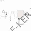 Kép 2/2 - Mikrokapcsoló beforrasztós 4lábú  0.05A-12V téglalap 09002 6x6x4.3mm