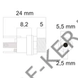 Kép 2/2 - DC aljzat 5.5/2.5, beépíthető