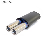 Kipufogó sport UNI 2csöves nagy ovál test, 2x80mm kerek véggel Paragi PAR013 UNI ovál 2csöves