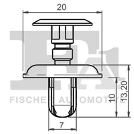 Doblemezbetét rögzítő patent  Suzuki WR+, Ignis fekete 7mm 187506