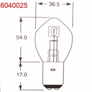 Izzó 12V HS2 25/25W BA20D kismotor EB0394SB