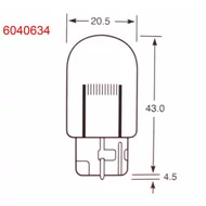 Izzó 12V 21W foglalat nélküli Sárga japán nagy WY21W W3X16Q