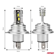 Izzó LED 12V H4 mini 50W PÁR! H4/H19  CANBUS 2225lm 6500K