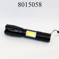 Elemlámpa ledes akkus 130mm/27mm tölthető USB-vel zöld dobozos, állítható fókusz