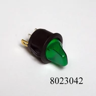 Kapcsoló nyeles kerek zöld 250V 6A 20mm-es lyukba