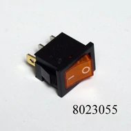 Kapcsoló billenő szögletes kicsi sárga 250V 6A 12X18mm-es lyukba