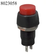 Nyomógomb kerek fém piros NYITÓ! 250V 2A