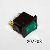 Kapcsoló billenő szögletes kicsi zöld 12V 15A 12X18mm-es lyukba