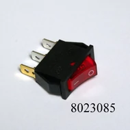 Kapcsoló billenő szögletes piros visszajelzős 31x11mm-es lyukba