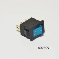 Kapcsoló billenő szögletes kék visszajelzős kicsi 250V 6A 12X18mm-es lyukba