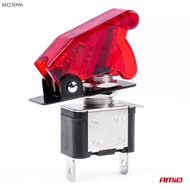 Kapcsoló fedeles piros LED-es 12V 25A