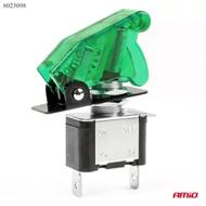 Kapcsoló fedeles zöld LED-es 12V 25A