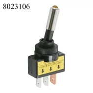 Kapcsoló nyeles, szögletes, LED-es, sárga 12V 25A 09058SA