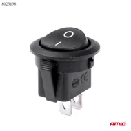 Kapcsoló billenő kerek fekete 12V-24V  20A kör 20mm BU06 03083