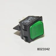 Kapcsoló billenő szögletes zöld 2ák 2állású 250V 10A 31x22mm