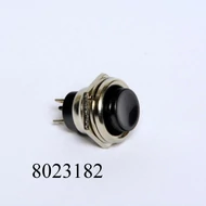 Nyomógomb kerek fém fekete 2A 13mm záró 250V