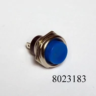 Nyomógomb kerek fémházas, kék gombbal, 13mm 09065KE 250V 2A off-on