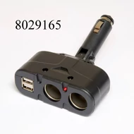 Szivargyújtó elosztó 2-es + 2USB csatl. dönthető 5A 60W WF033  BM033