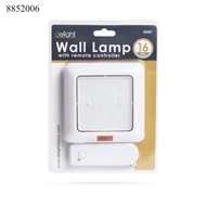 LED-es falilámpa, 12x12cm, 16LED, távirányítóval (3xAA a lámpa, 3xAAA a távirányító) 20287