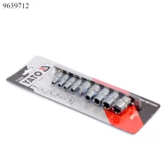 Crowafej készlet belsős torx YT-0520 9db-os E5-E16 dugókulcs garnitúra 1/4"-3/8" meghajtó