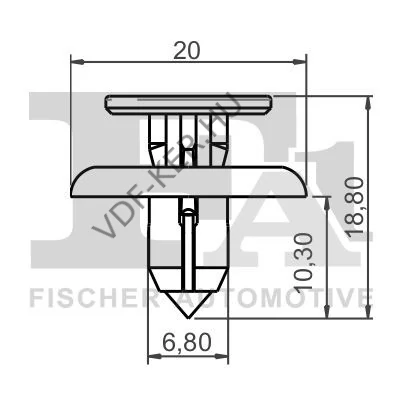 Patent burkolatrögzítő Toyota 7mm 7x14x8mm