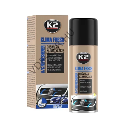 K2 klímatisztító spray Klima Fresh New Car illatban