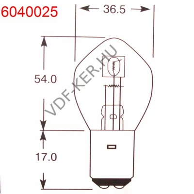 Izzó 12V HS2 25/25W BA20D kismotor EB0394SB