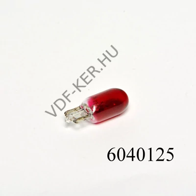 Izzó 12V 5W foglalat nélküli piros T10