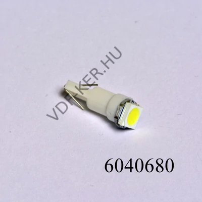 Izzó LED 12V T5 fehér (1.2W) 1SMD db-os RIZS!!!