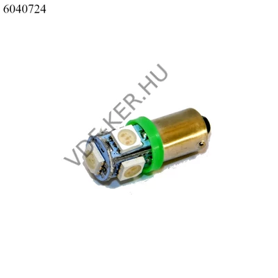 Izzó LED 12V 4W 5SMD zöld DB-os BA9S 4W helyett