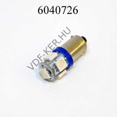Izzó LED 12V BA9S 5SMD kék