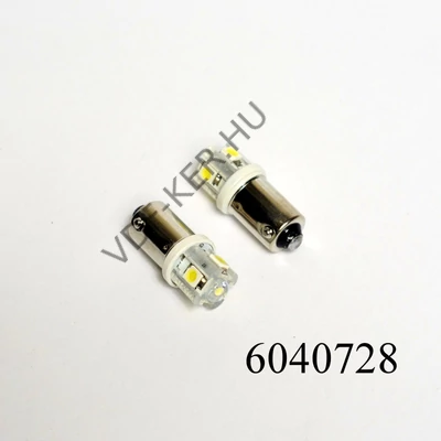 Izzó LED 12V BA9S 4W fehér 5SMD DB-os 4W helyett